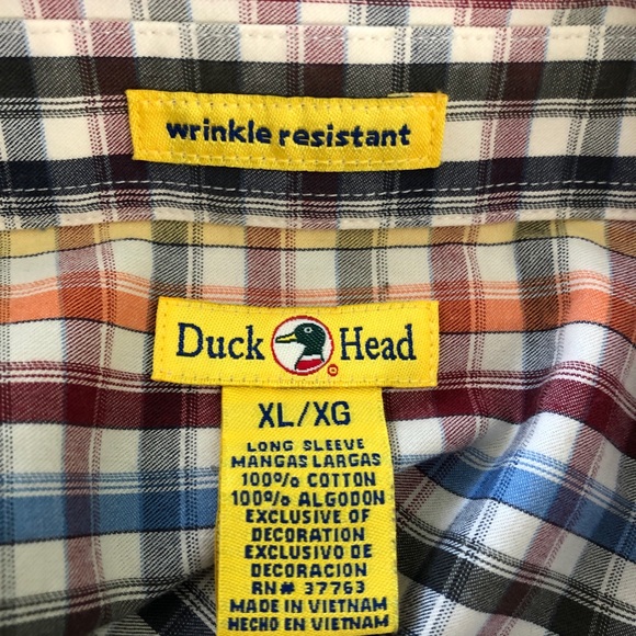 Vintage Duck Head Checkered Button Down Shirt Size Xlarge - Picture 6 of 7